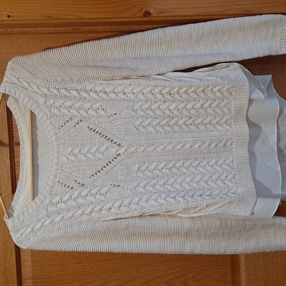Anthropologie Moth Cream Layered Sweater - Picture 2 of 8